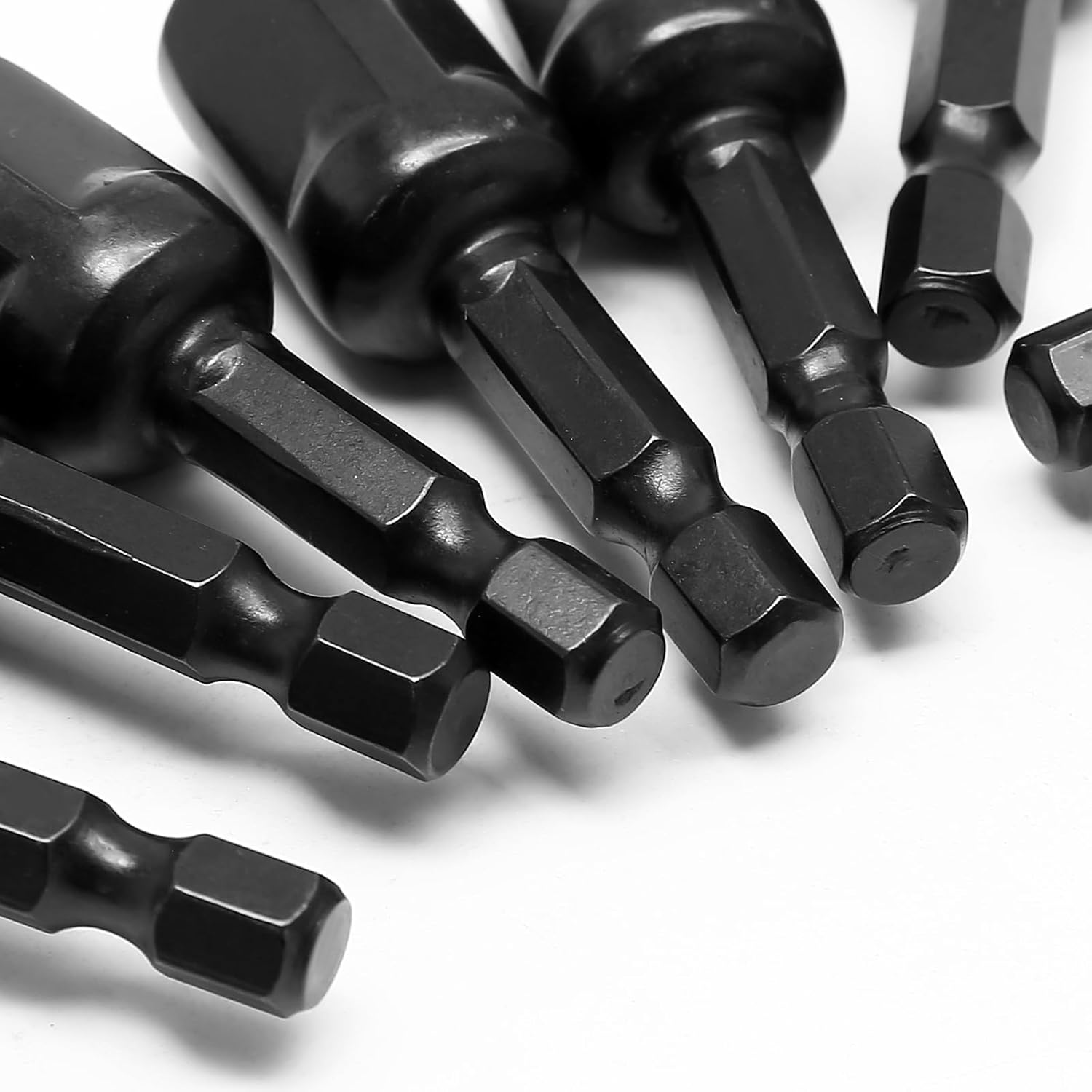 10 Pack 3/8 Inch Square Impact Adapter Bit, Hex Impact Socket Adapter for Drills, Socket Adapter Kit for Impact Driver, Automotive DIY - Black