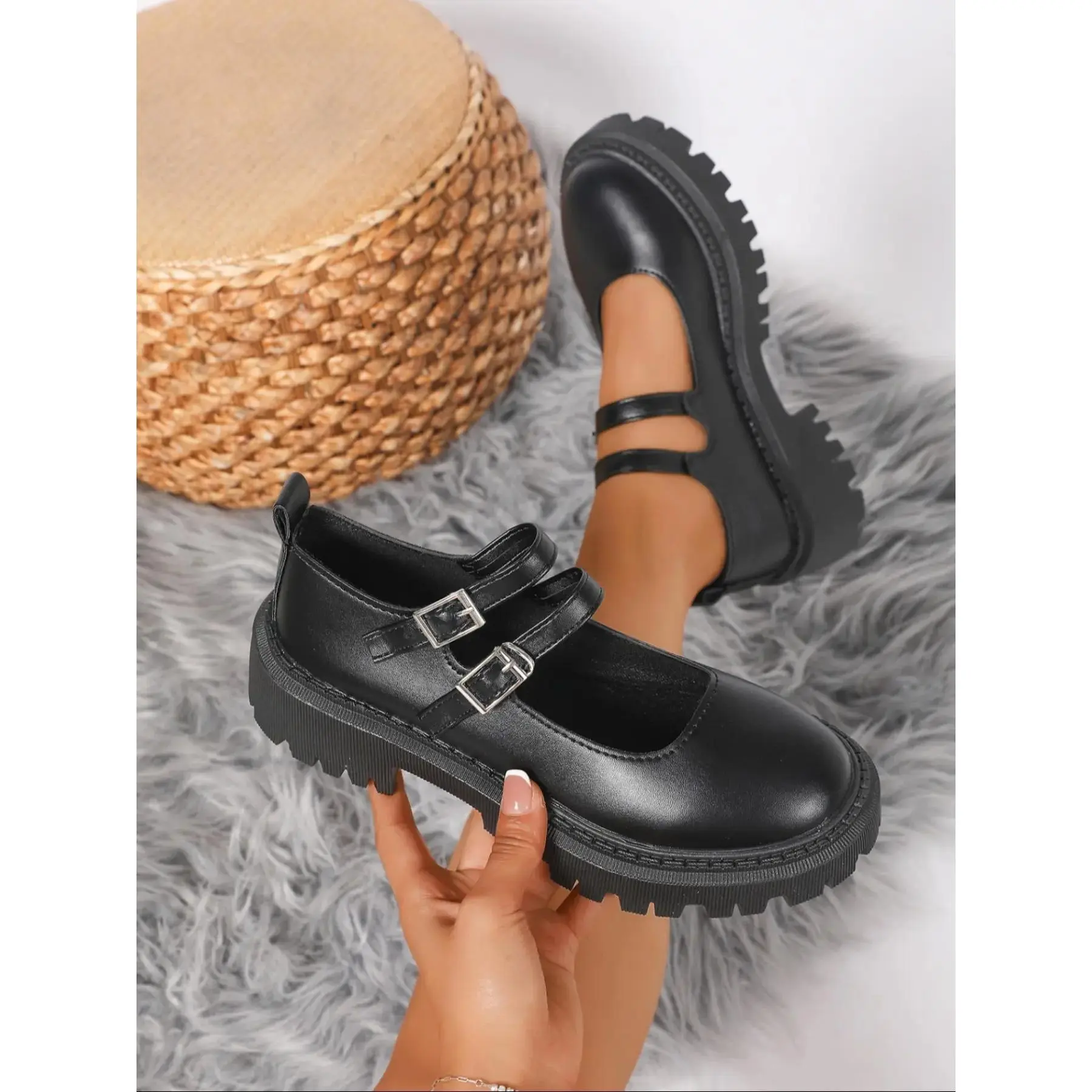YYW1 Women's New Classic Mary Shoes, Dual Design, Vintage Style, Thick Sole, Perfect Dresses & Pants
