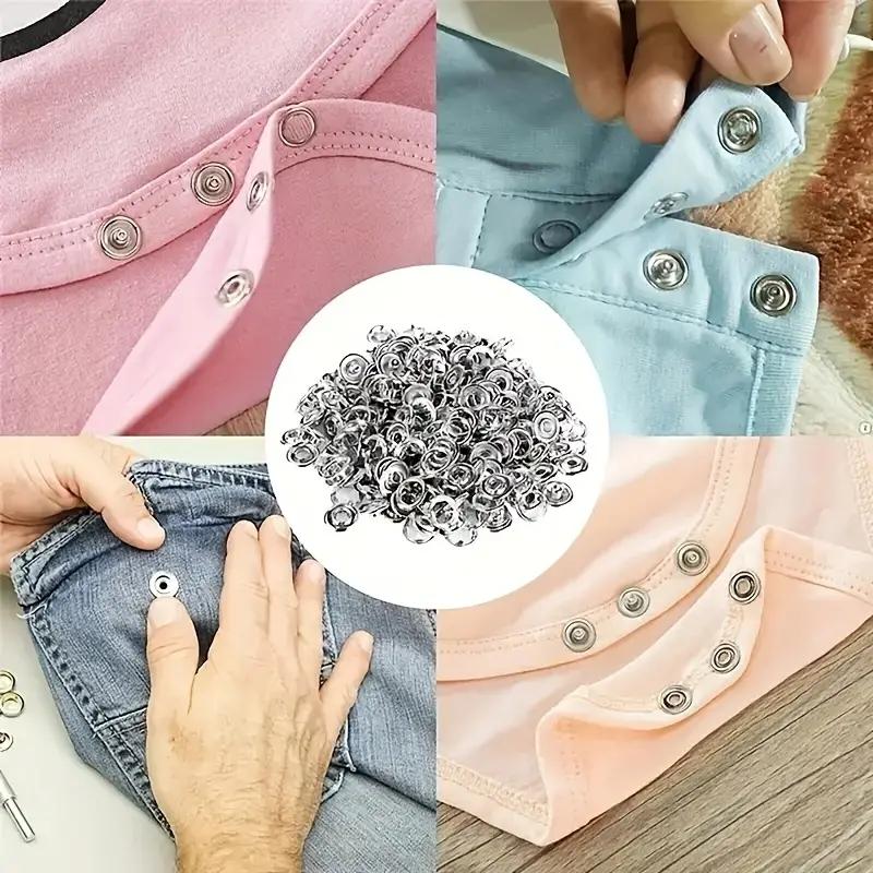 Buttons & Pliers Tool Kit, Including 200pcs Metal Sewing Button & 1count Snap Fastener Pliers Set, Easy DIY Clothes Sewing Accessories, Sewing Supplies Crafts