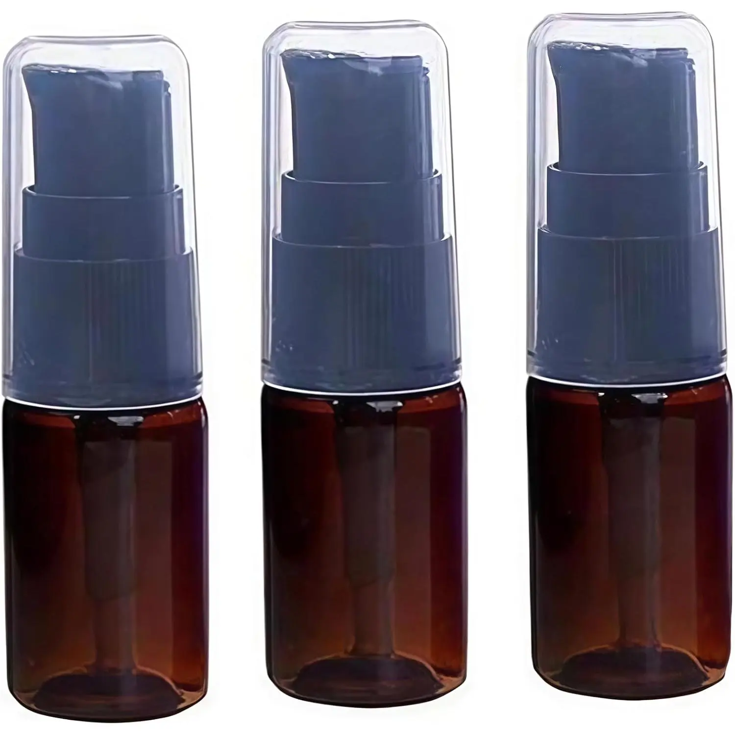 6PCS 10ML 0.34oz BPA Free Brown Empty Portable Pump Press Bottles Jars Pot Container For Makeup Foundations Cosmetic Skin Care Lotion Cream Liquid Essential Oils Serums
