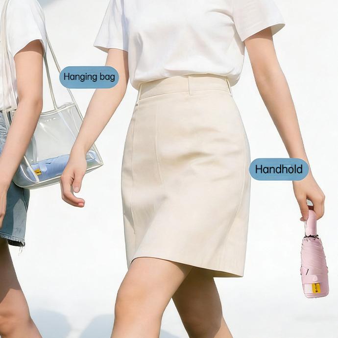 Mini Foldable Pocket Umbrella with Loop Buckle, Portable Rain, Rainproof, Wind Resistant, Windproof Waterproof 6-Rib Lightweight Folding Umbrella Tech for Men & Women, Outdoor Hiking, Travel & Everyday Use, graduation gift  Manual