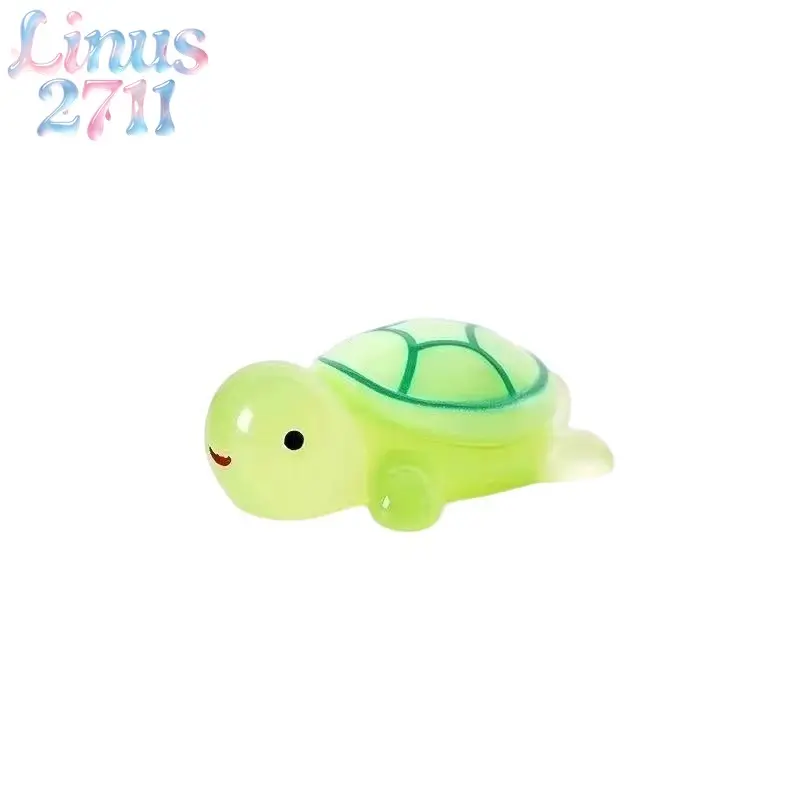 100Pcs Luminous Mini Turtle Resin Cabochons Glow In Dark Cartoon Sea Tortoise Flatback Charms Nail Art Luggage Sticker DIY Phone Case Hair Clip Craft Supplies