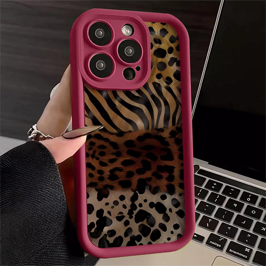 Phone Case - Phone Case - One Piece of a Leopard And Zebra Patterned Phone Case Compatible with for Apple iPhone 17 E Air Pro ProMax iPhone16 15 14 Plus 13 12 Mini 11 X XS XR