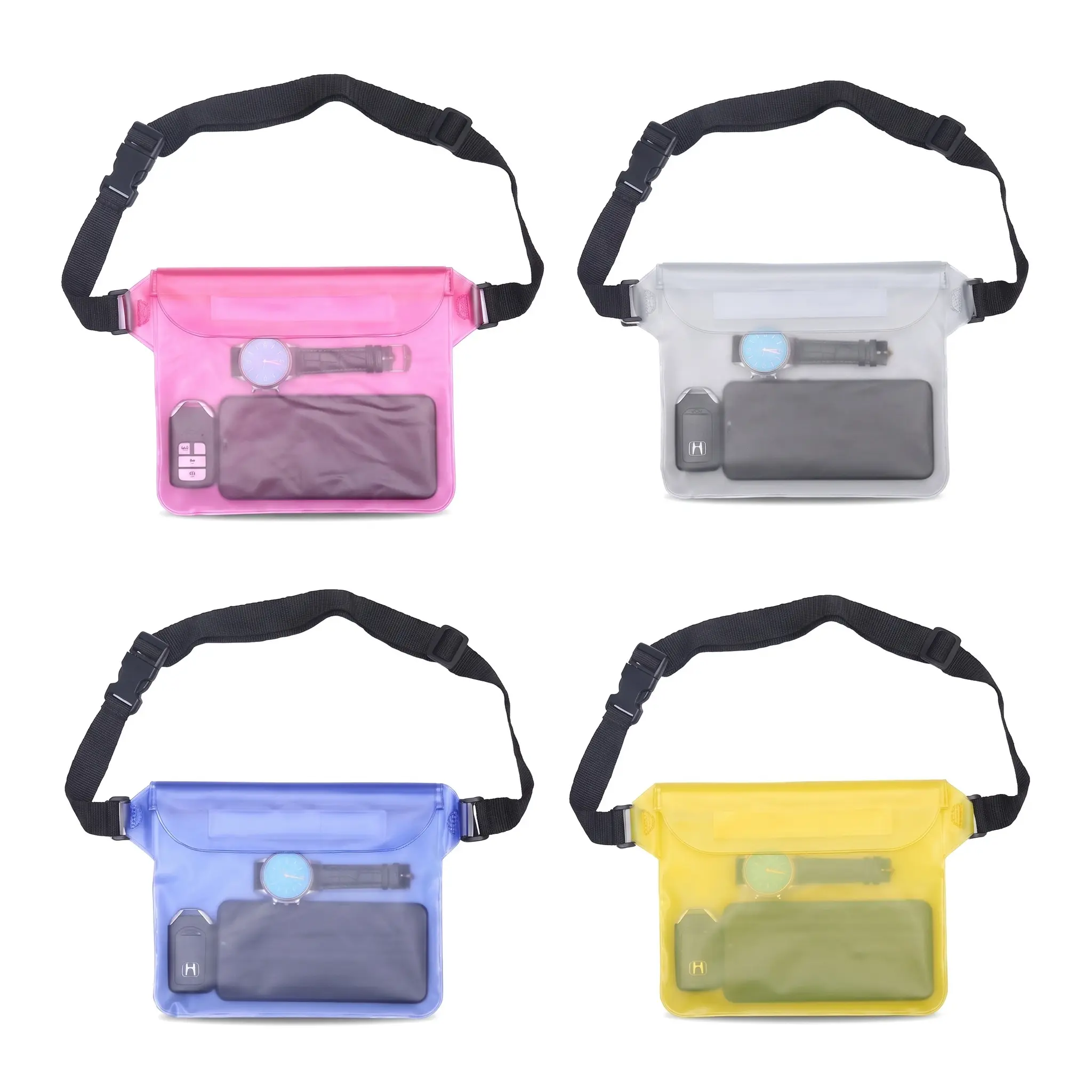 Unisex Waterproof Messenger Bag & Fanny Pack, Transparent PVC Phone Pouch for Boating, Diving and Beach with Full Touchscreen Access, Boat Accessories, Water Sports, Swimming Accessories, One Size