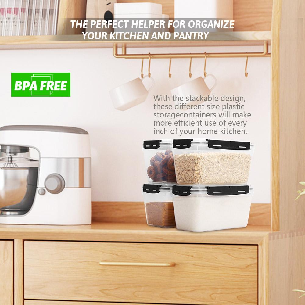 Airtight snack box container Clear Food Storage Waterproof kitchen organizer  Grains Stackable seal jar fruit vegetable Utensils Airtight Silicone