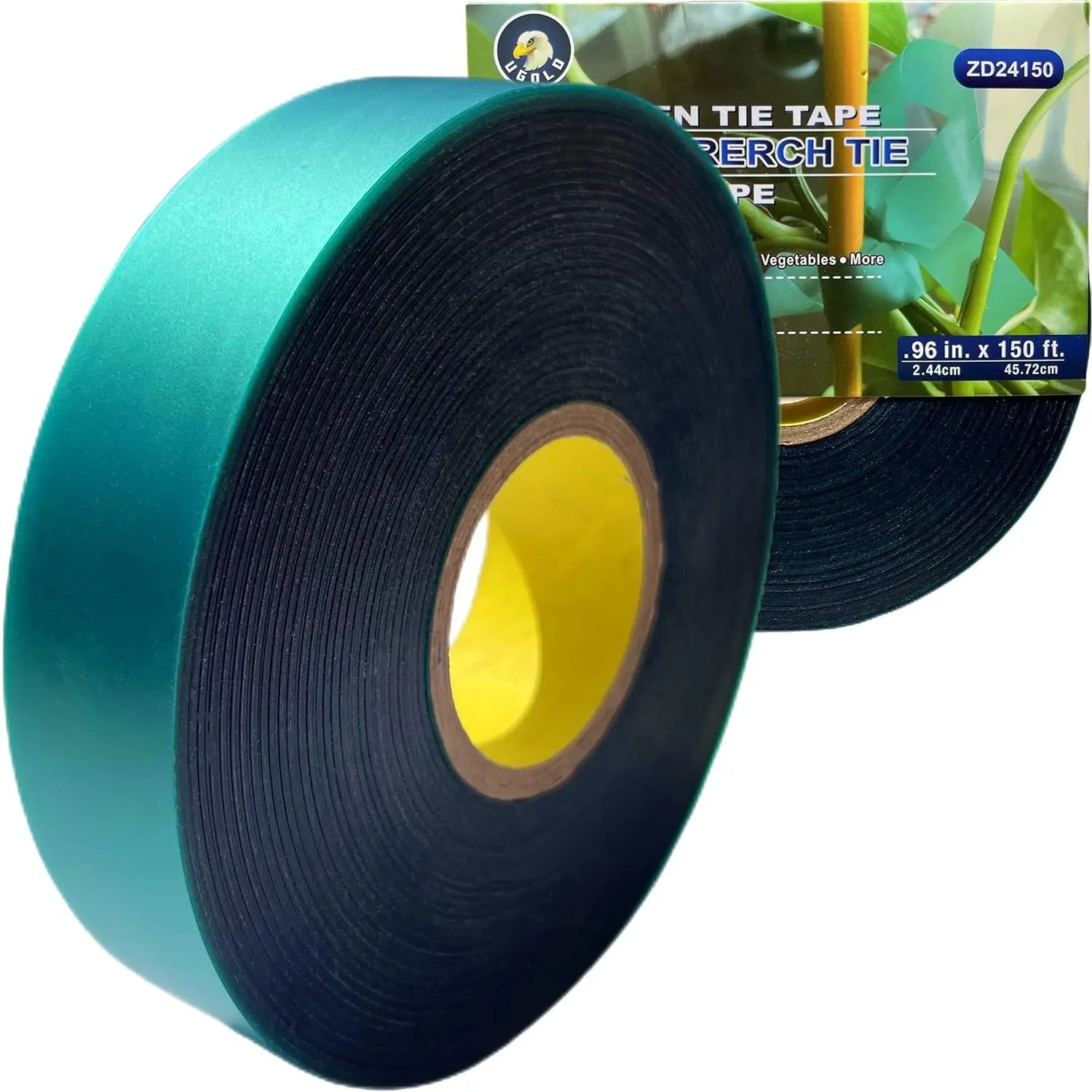8 mil Extra Thick 150  x 1'' Stretch  Tie Tape, Garden Tie for Planting and Grafting,  Ribbon for Tomatoes, Grapes and Trees, Green Tie Tape, Garden Stake for Vinyard