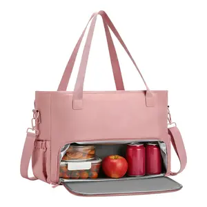 Garvee Versatile Women's Work Tote Bag with Insulated Lunch Compartment, Premium Polyester, Leakproof, 2-in-1 Design for Office, Travel, School, and Everyday Use, Stylish and Functional