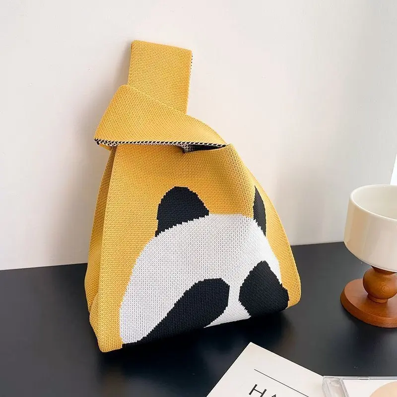 Panda Handbag, National Treasure Series Knit Bag, Cute Panda Travel Souvenir, New Trendy Backpack, Adorable Design, Perfect Gift