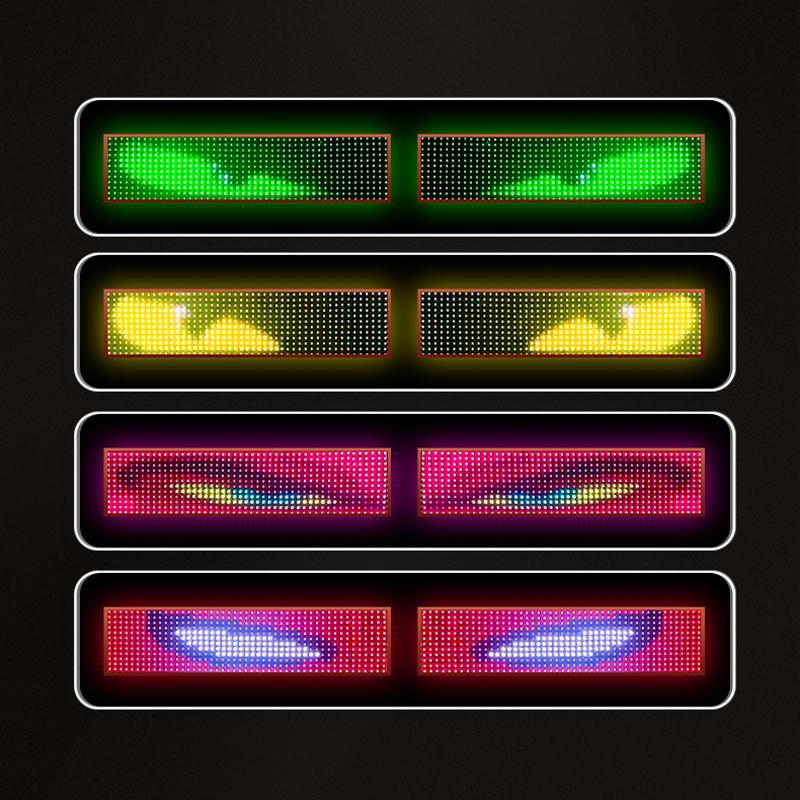 Car Windshield Demon Eye LED Panel, Remote Control Car LED Matrix Panel, Multifunctional Car LED Matrix Panel Display, Car Front Light