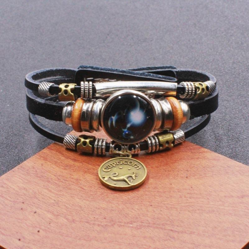 Twelve Zodiac Sign Bracelets Korean Style for Couples and Friends Fluorescent Glowing Bangles Jewelry Gifts Ideal for Her Him