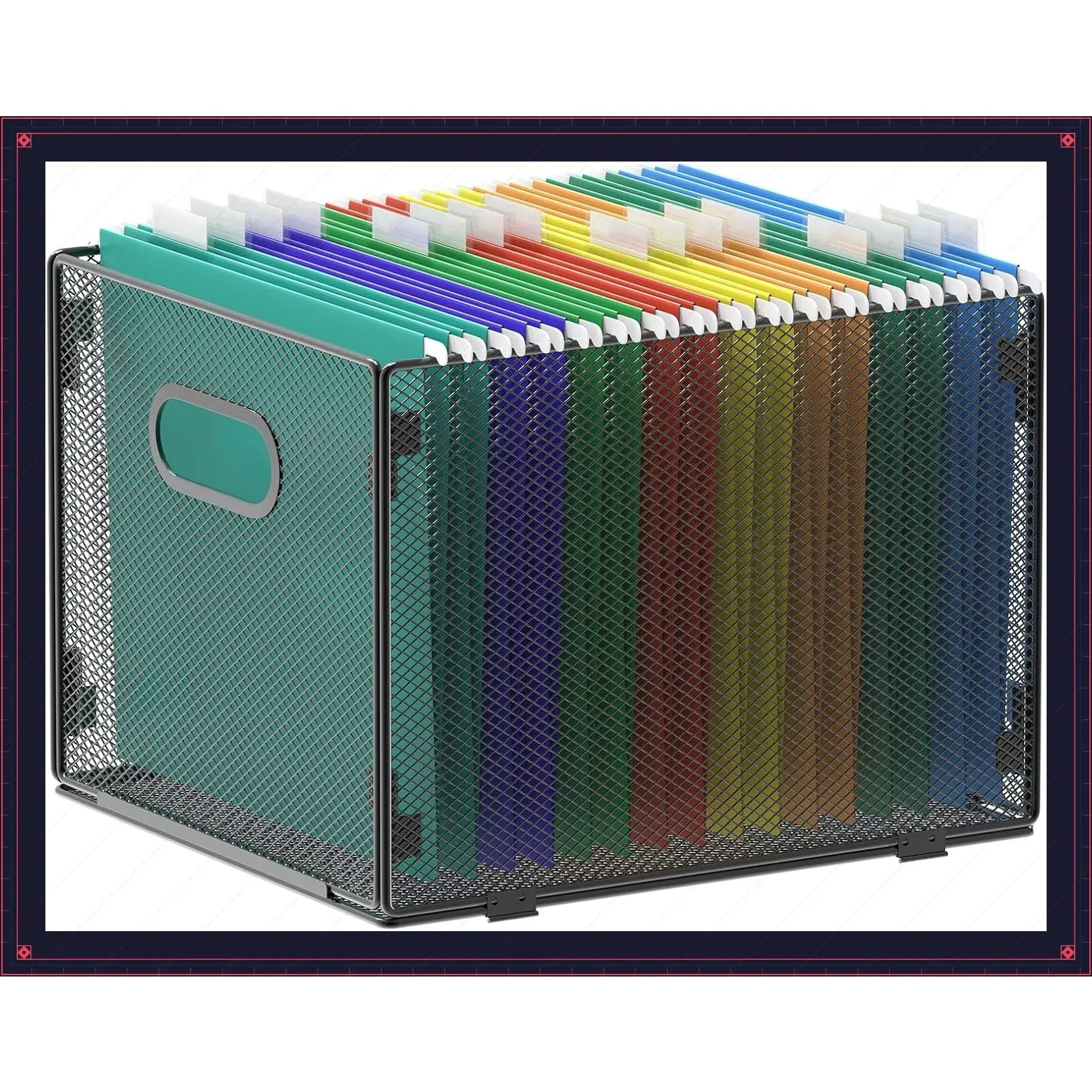 Hanging File Organizer, Mesh File Folder Organizer File Crate File Cabinet Inserts Storage Box, Letter SizeGift
