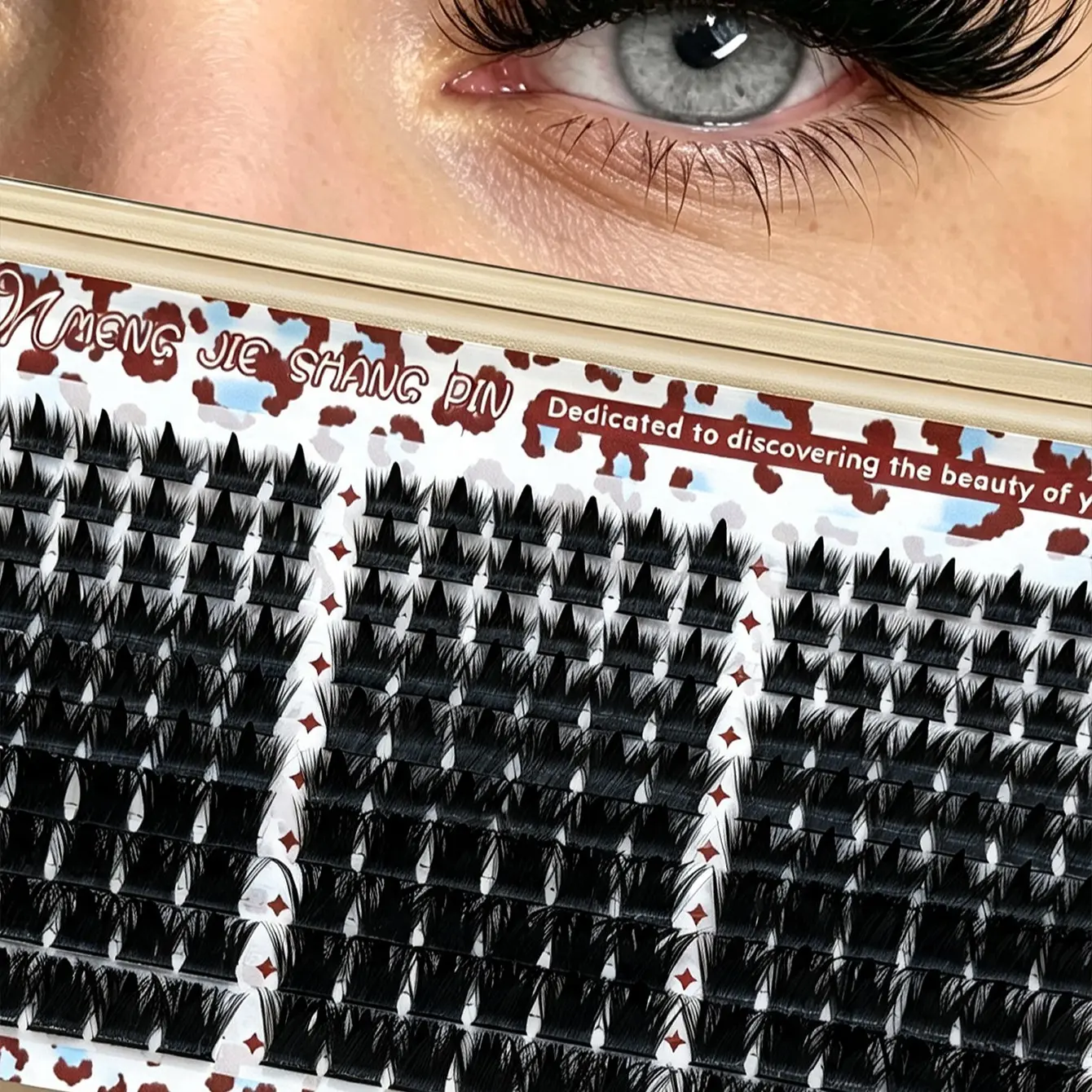 Dramatic Volume Cluster Lash Extensions, Narrow Band Individual DIY Lashes, Mixed Lengths 10‑16mm, Fluffy Wispy Lashes for Beginners