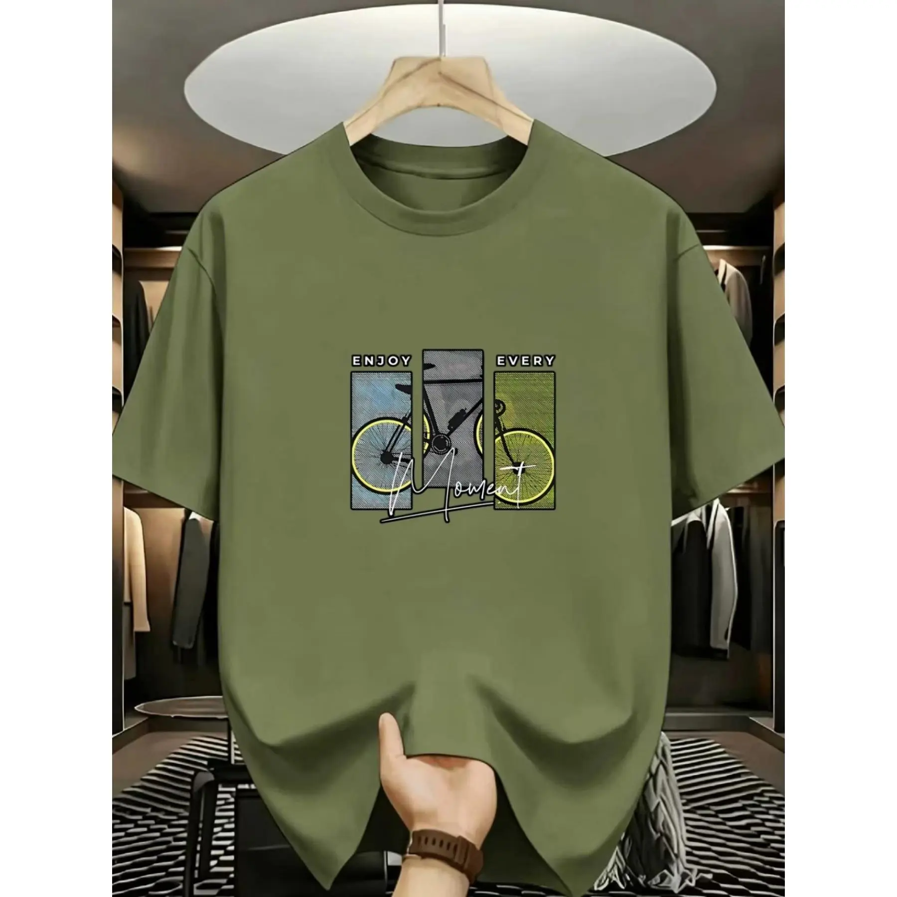 Summer Easy Bicycle Men's T-Shirt • Low-Key And Textured • Suitable for Daily Casual, Outdoor Sports, And Festive Parties • A Creative Gift for Men And Women Who Love Energetic Style