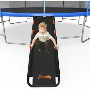 jumpfly Trampoline Slide Ladder Universal Trampoline Ladder with Handles Strong Tear Resistant Fabric Trampoline Accessories for Kids Toddler Climb Up & Slide Down, Orange