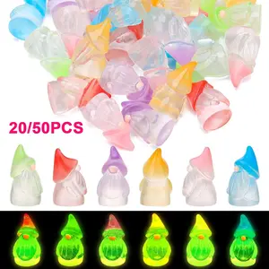 20/50pcs Mini Resin Gnomes Statues, Cute Fairy Miniature Gnome Figurines, Random Color Ornaments for Miniature Garden Decor