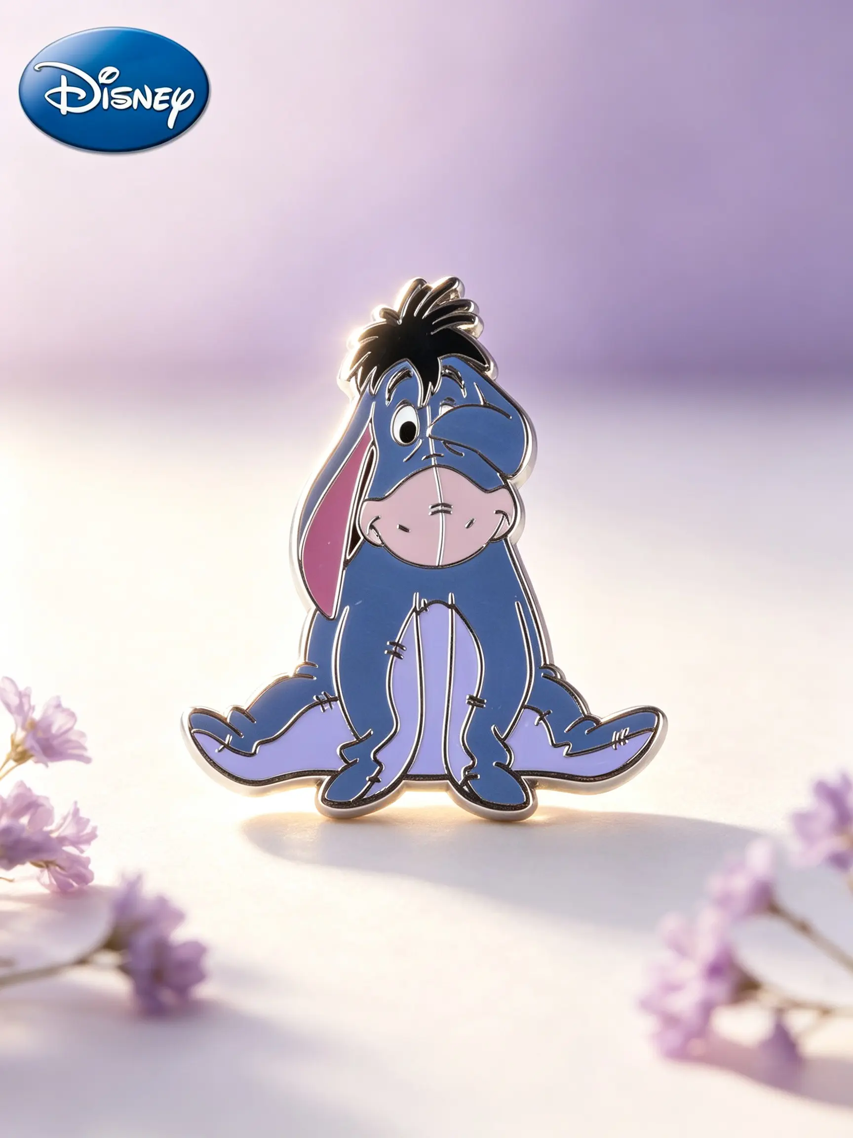 Disney Official Eeyore Metal Enamel Pin Winnie the Pooh Eeyore Cartoon Brooch Cute Fashion Accessory Fun Collectible Badge 1 Piece