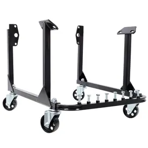 Heavy-Duty Steel Engine Stand, 750 LBS Capacity, 3" 360° Swivel Casters, Complete Hardware Kit, 20.50 in. Size, Industrial-Grade Welding, Rolling Repair & Long-Term Storage Stand for BB-CHEVY & GEN-1 SB-CHEVY Engines, Ideal for DIY Enthusiasts
