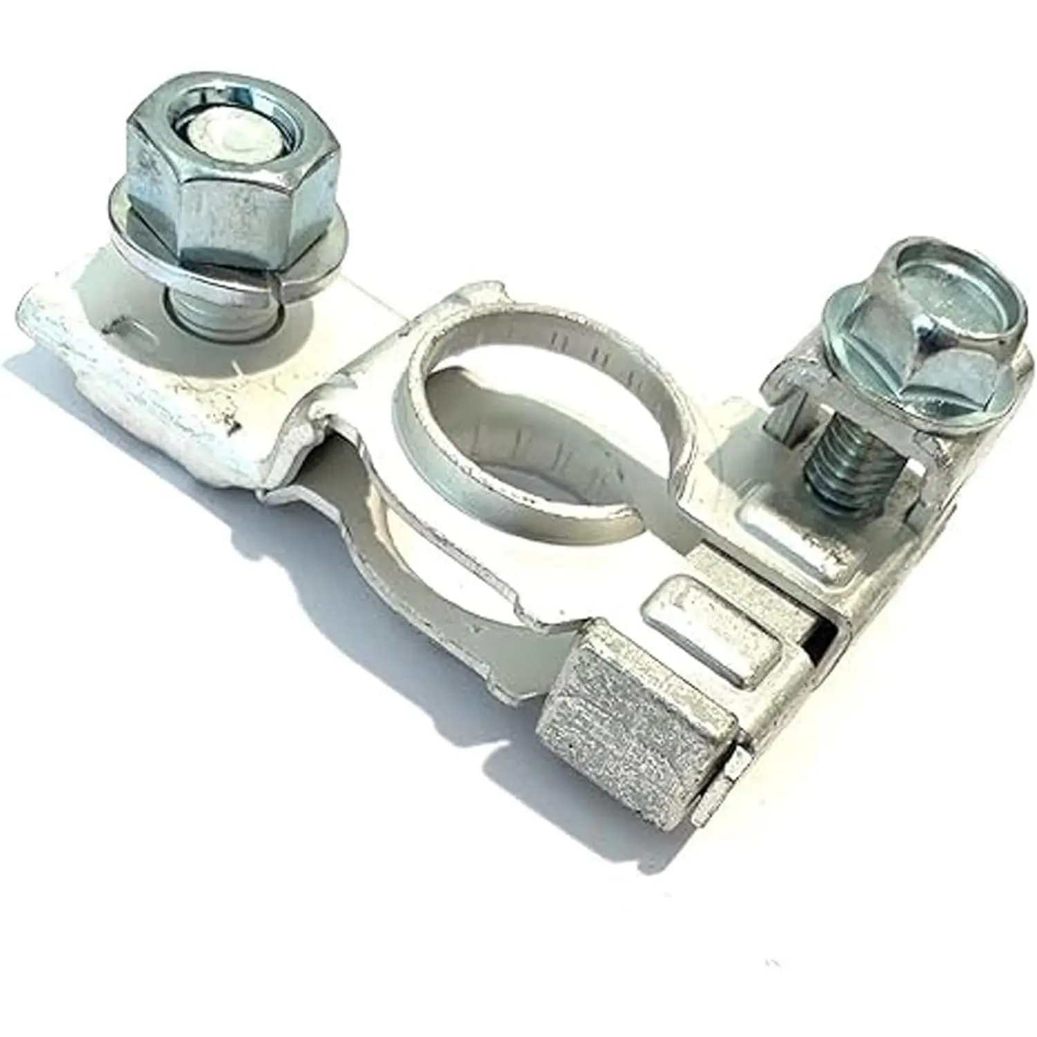 Tin-Plated Copper Alloy Lead Negative Battery Terminal Assembly with M8 Nut, Top-Side Tightening Vertical Clamp, High-Precision Fit - Toyota/Lexus Replacement (Avalon, Camry, Highlander, RAV4, ES350, RX450h)