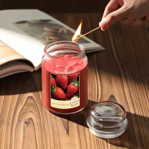 Soy Wax Scented Candle Set, 500g/17.64oz, 5 Scents, Smokeless, Odor Eliminating, 85h Burn Time, Aromatherapy Jar Candle for Home & Gift