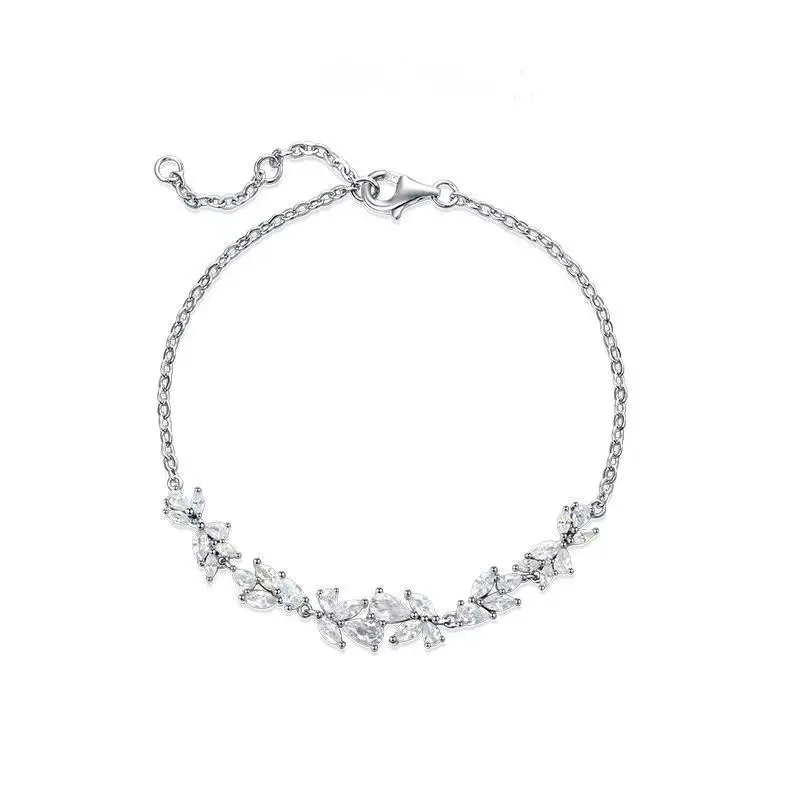Purple Wisteria Flowers Charm Bracelet - Niche Handcrafted Luxury, Unisex, Versatile and Gentle, Artificial Gemstone Jewelry Gift for Best Friends/Girlfriend, Birthday Present B20062-SL, Wisteria Flower Design