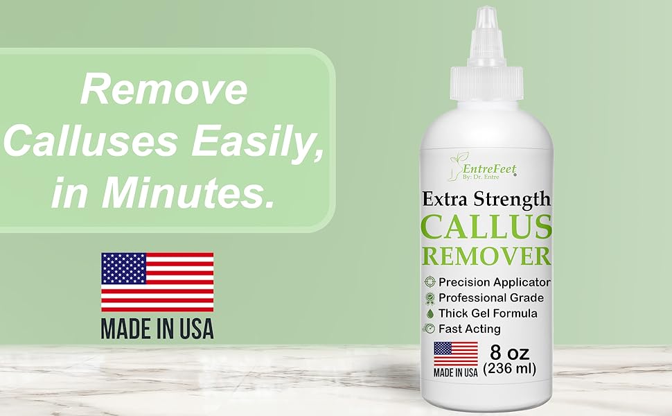 Callus Remover Gel: 8oz Extra Strength with Precision Applicator, Callus Remover for Feet, Foot Callus Remover, Foot Care, Pedicure Tools Supplies, Dead Skin Remover