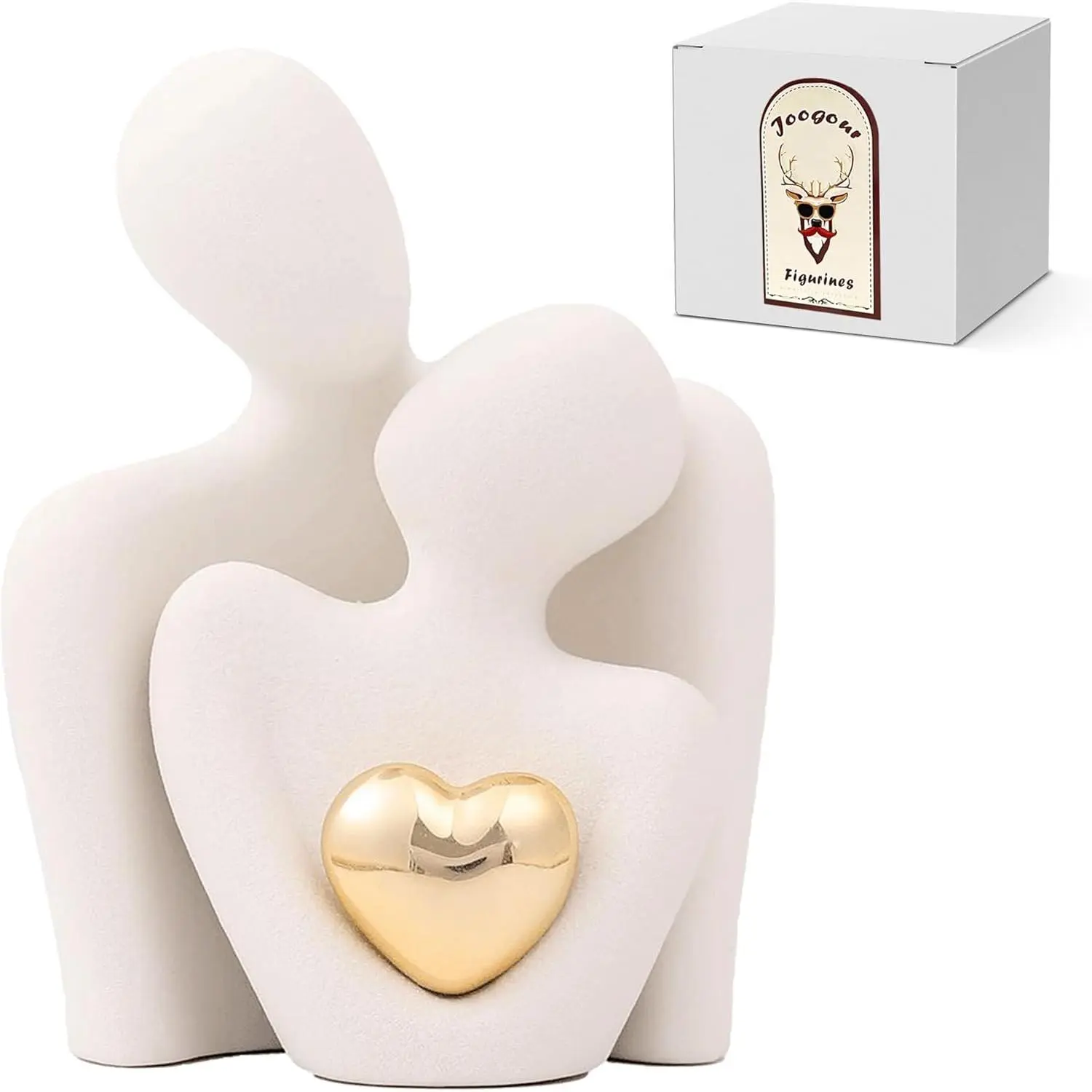 Decor for Couples, Mini Couple Ceramic Statue Tv Stand Decor, Bedroom Decor Love Statue Couple Knick Knacks  Decoration- Gifts for Her Romantic Gifts(White, 3.15in)