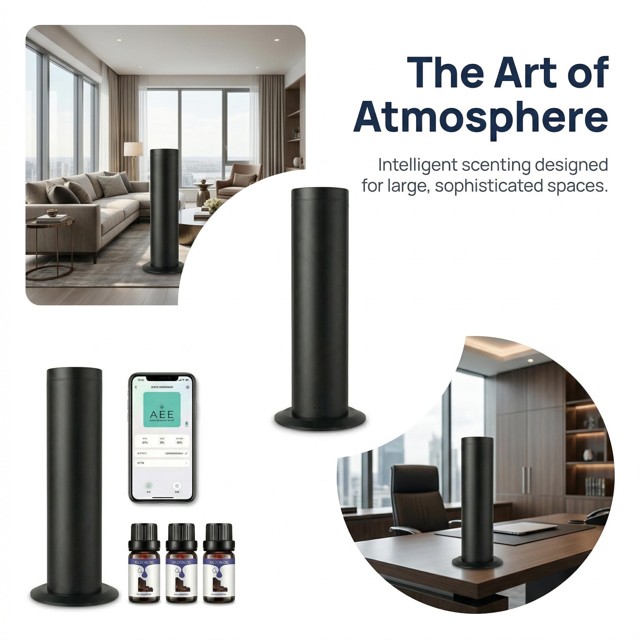 Smart Home Diffuser Kit  App Control, Hotel-Inspired Scents, Covers Large Rooms Up to 1250 Sqft