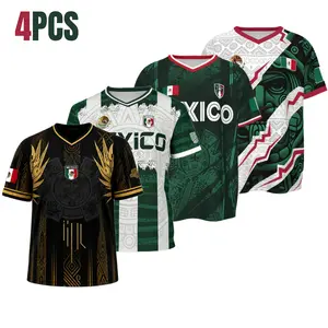2026 New Mexican Soccer Jersey , Men's Mexico Aztec Calendar Chichén Itzá Pyramid Style Jerseys, Soccer Lover Gift, 2026 V-Neck Football Jersey for Player and Fans