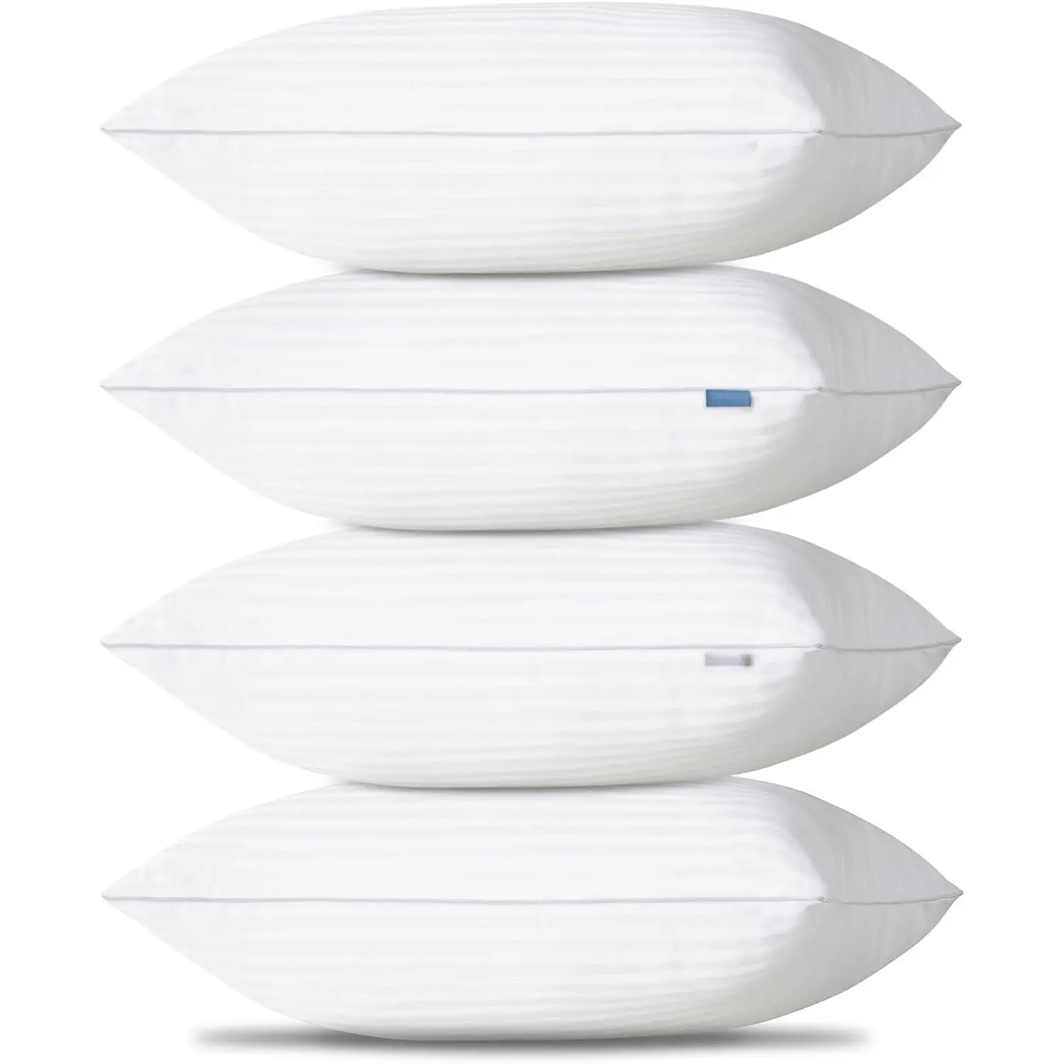 Pillows  Size Set of 4, Oeko-TEX Certified Down Alternative Striped Bed Pillows for Sleeping, Hotel Style Soft Supportive Pillows for Side,  and  Sleepers, 18x28 Inches