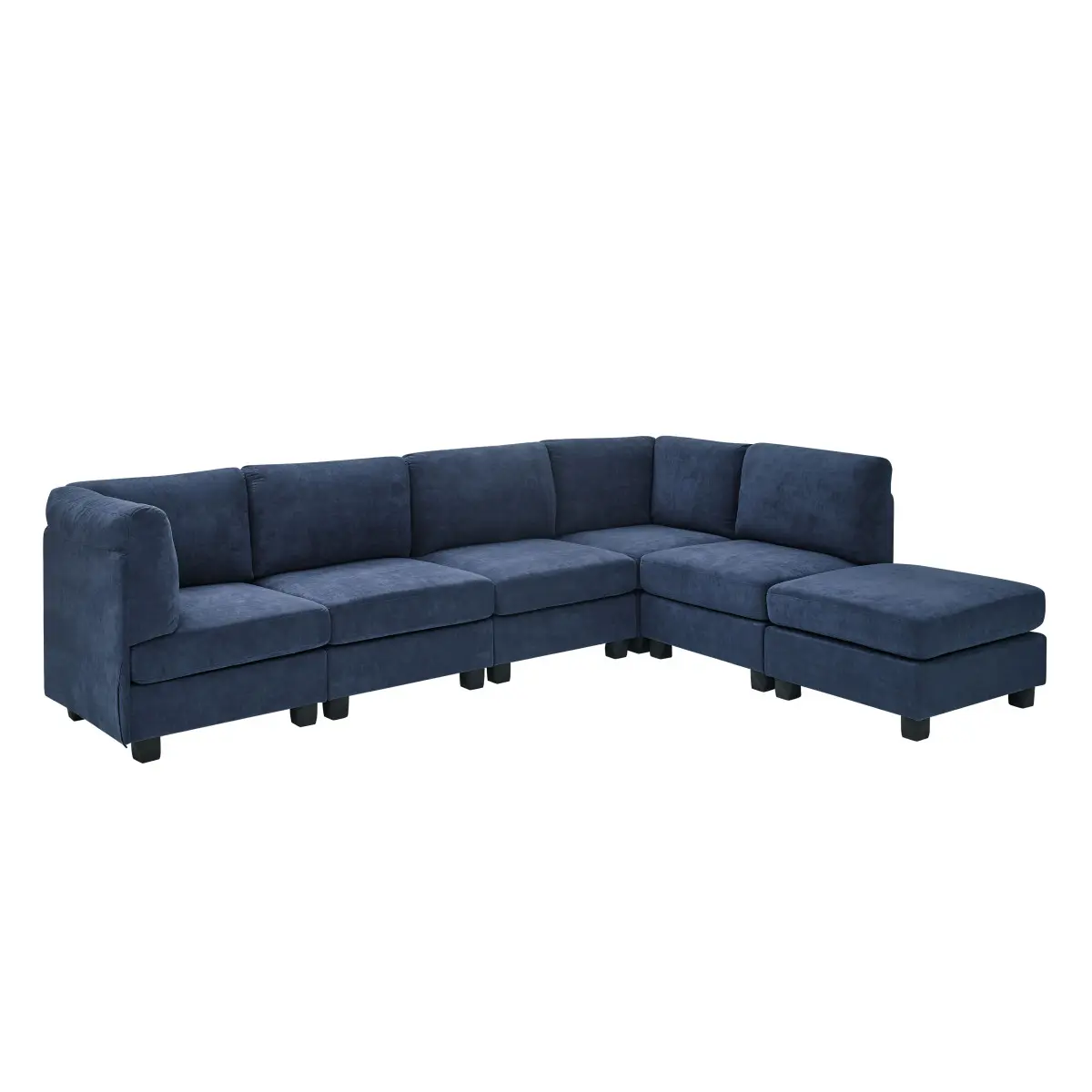 120" Customizable Modular Sectional Couch – Soft Polyester Upholstery with Removable Back & Seat Cushions, Flexible Configuration, Tool-Free Assembly, Comfy for Living Room, Bedroom, Apartment