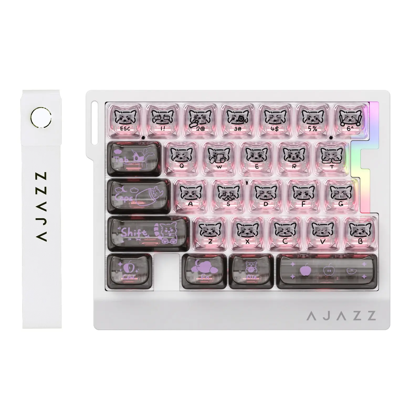 AJAZZ AK029 ULTRA Wired One Hand Esports Gaming Mechanical Keyboard Esports Professional Magnetic Switch Compact 29 Key High Precision 8K Hertz Return Rate Female Gaming Mechanical Keyboard RGB DIY Light Up Keyboard Suitable for Esports Games