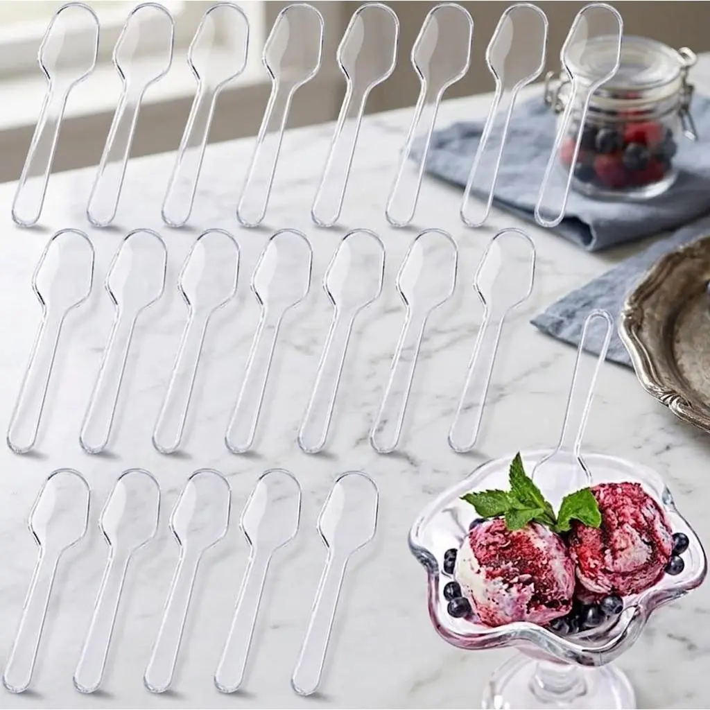 HUOMAQFAN 1000 PCS Sturdy Shatterproof Disposable Teaspoons - Portable Bite-Sized Plastic Tableware, 2.95x0.79in Hassle-Free Disposable Spoons for Family Gatherings, Birthday Parties