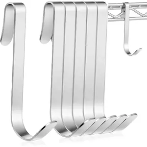 6 Pcs J Hook for Wire Shelving 3.6 Inch Large Heavy Duty Metal Shelf Hooks for Wire Shelves Racks Closet Shelving Accessories