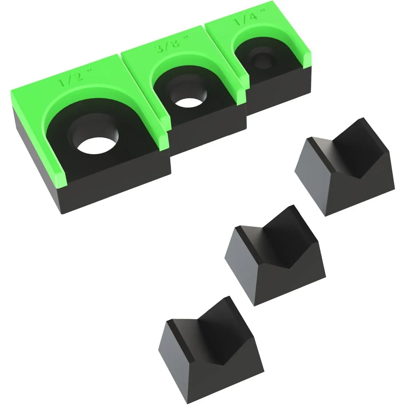 Ratchet Organizer Kit-3 Pack Set with   (Green/Black) | 1/4", 3/8", 1/2" Size Ratchets Holder, Ratchet Organizer for Tool Box Drawer, Keep Tools Organized, for Garage, Workshop