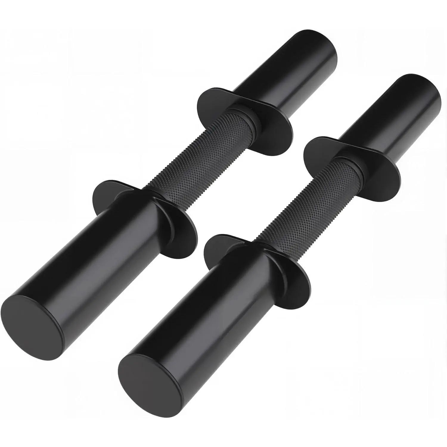 Pair of 16" Olympic Dumbbell Handles for 2-Inch Plates, Loadable Dumbbell Bars with Knurled Rubber Grips for Home Gym Strength Training