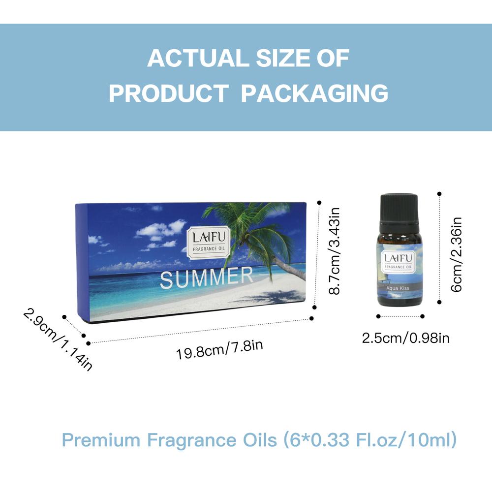 Summer Essential Oils Set, 6x10ML, Tropical Scents, Diffuser, Aromatherapy, Candle Making