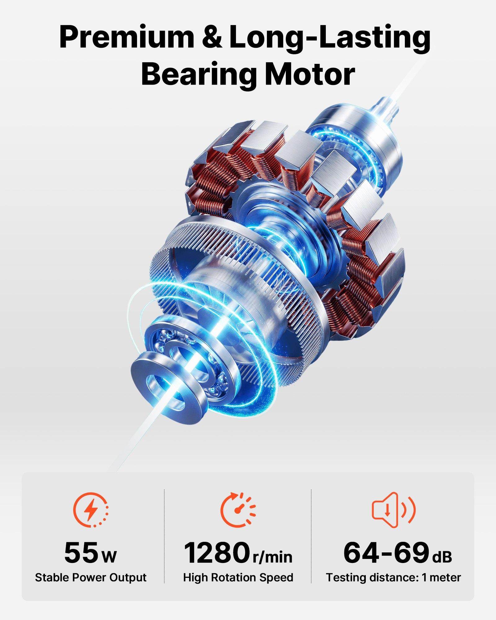 VEVOR 16-Inch High Velocity Pedestal Fan, 1450 CFM Industrial Standing Floor Fan with Handle, 75 °   Oscillating, 3-Speed Adjustable Height, Metal Made for Commercial, Garage, Workshop, Home, Silver