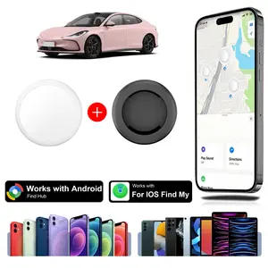 Circular Vehicle Tracker, Anti-Lost Device, Dual System iOS and Android, Global Availability, No Monthly Fee, Replaceable Battery, Magnetic Case Included