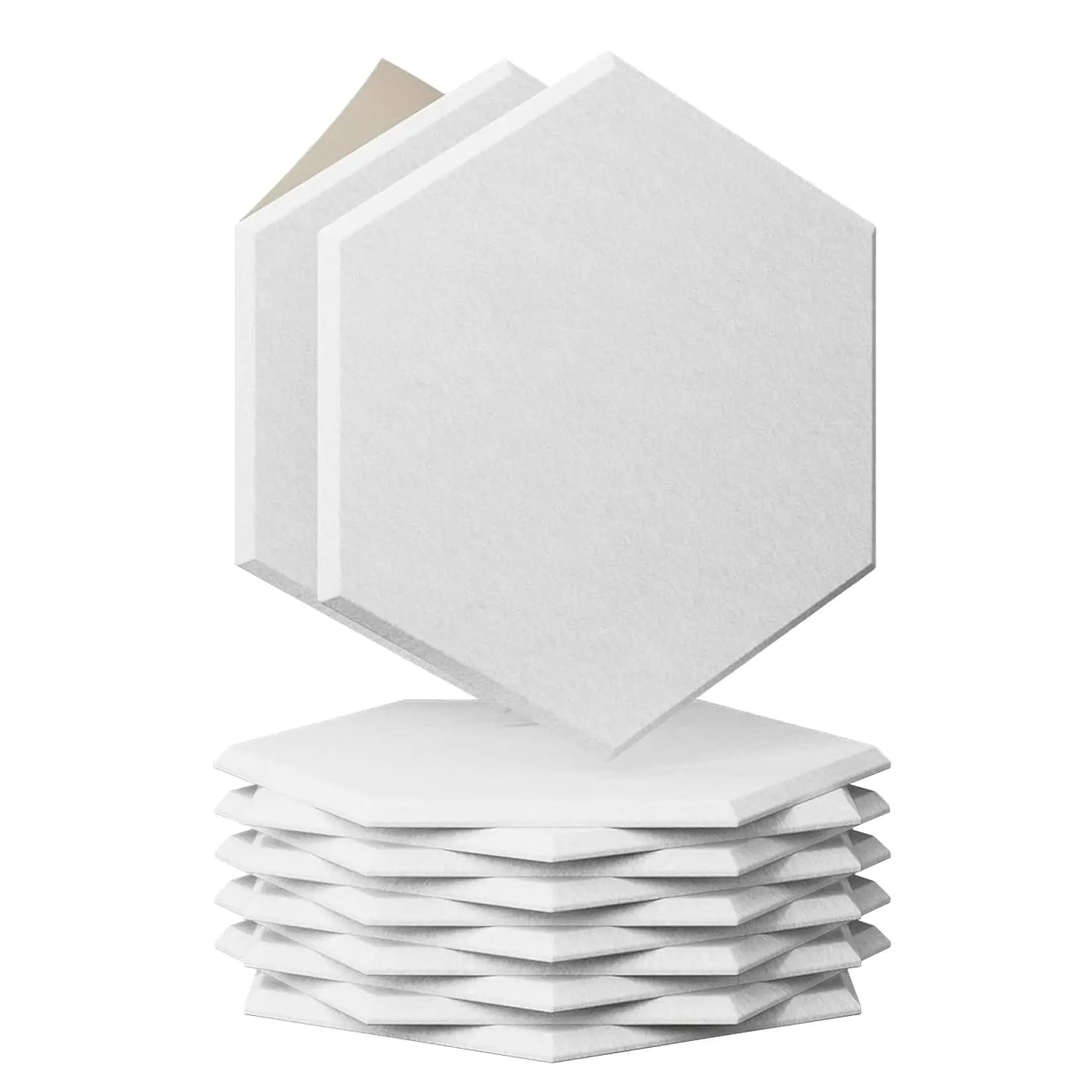Self-Adhesive Hexagon Acoustic Panels - 12 Pack Soundproof Felt, 0.9" Thick, Noise Absorbing for Wall & Studio, Easy Installation, Home Recording