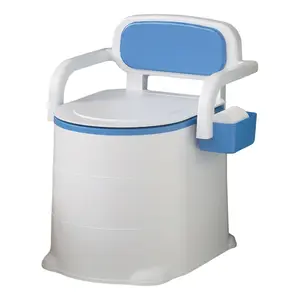 Bedside Commode Portable Squat Toilet Heavy Duty Potty Chair Odor Sealed Bedside Toilet with Armrest Portable Commode Toilet for Elderly Disabled