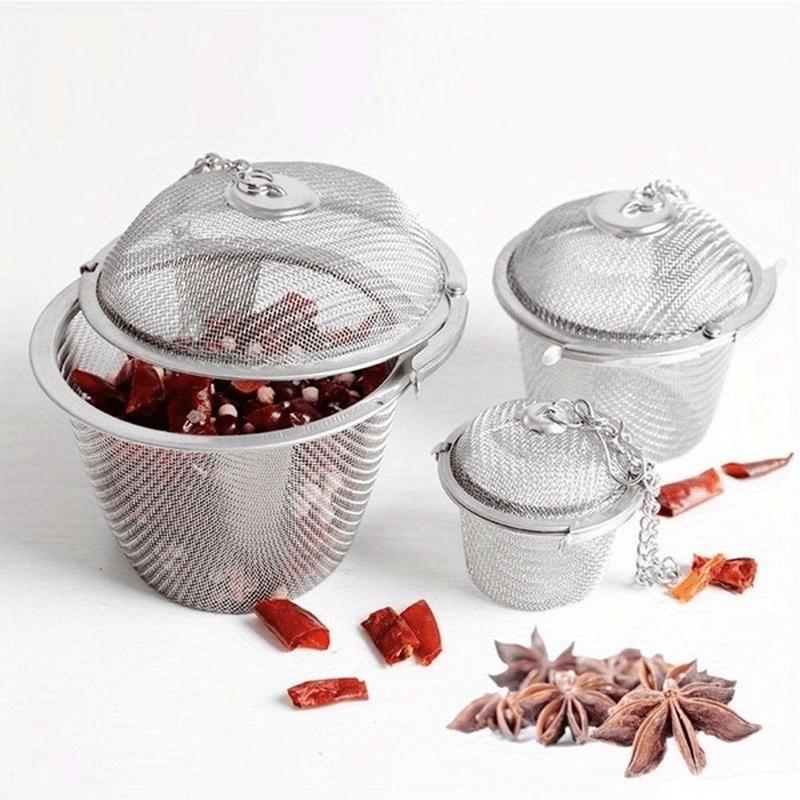 1pc Reusable Stainless Steel Tea & Coffee Infuser Bag with Chain - 304 Stainless Steel Herbal Spice Sachet for Loose Leaf Tea, Coffee, Soup, and Stew - Easy-to-Use Kitchen Filter for Herbs, Spices, and Seasonings, Tea Infuser Bag, Coffee Infuser
