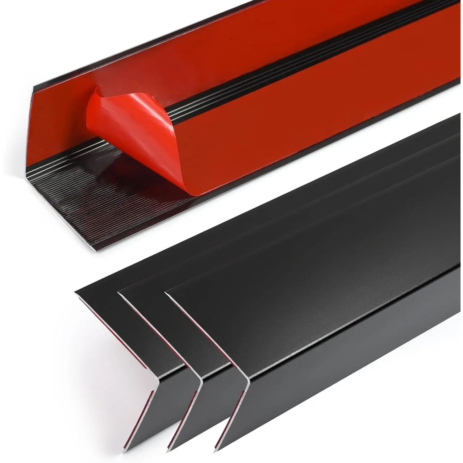 4PCS 45" Black Aluminum Self-Adhesive Metal Corner Protectors, Wall Edge Guards, Furniture Cabinet Baseboard Trim Strips 45" x 1"Gift