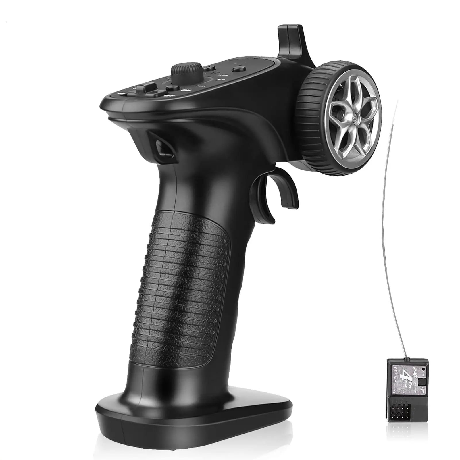 Garvee 2.4 GHz 4-Channel RC Radio System TX4 with Receiver - Remote Control for Ages 3–4 RC Cars & Boats, Precise Steering, Precise Throttle, Failsafe/Signal Loss Protection, Compatible with TG3/FS-GT3B