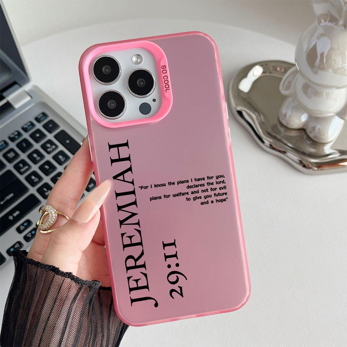 Jeremiah 29:11 Pattern Shockproof Phone Case for iPhone 7 8 X XR 11 12 13 14 15 16 17 Pro Max Plus Air 17E Protecitved Cover Bible Verse Religious Faith Gift