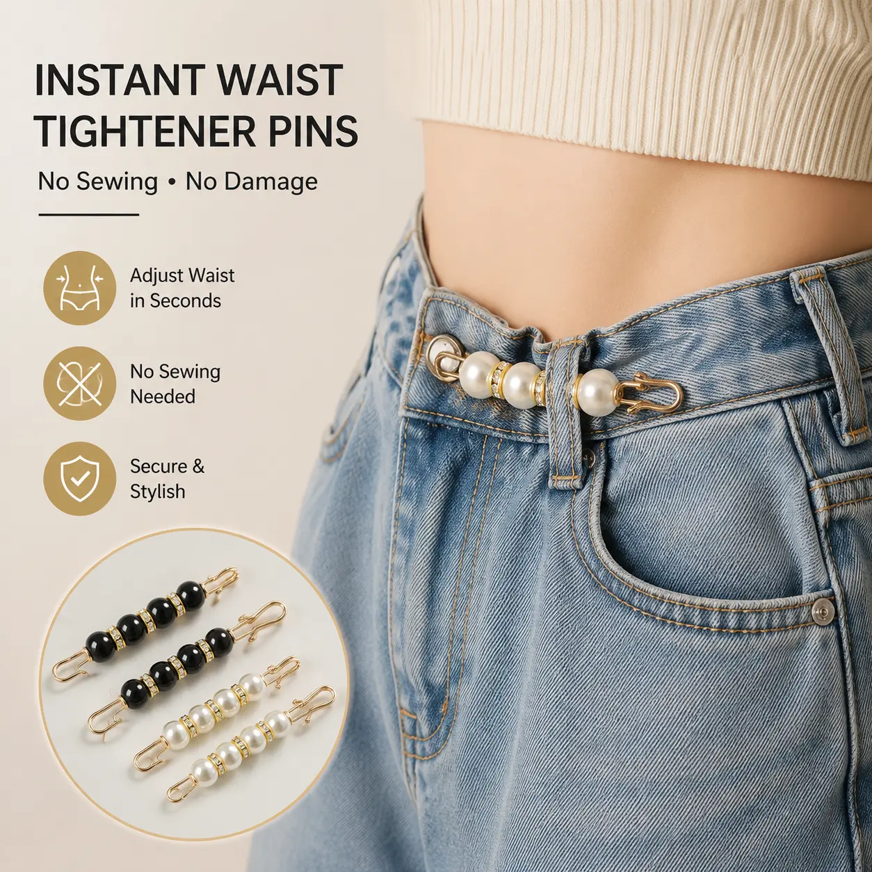 16 Counts Pearl Brooch Pins, Clothing Dresses Decoration, No Sewing Sweater Shawl Safety Pins Cardigan Collar Safety Pins for Women Faux Pearl Pant Tightener, Mixed Style Assortment-YY2