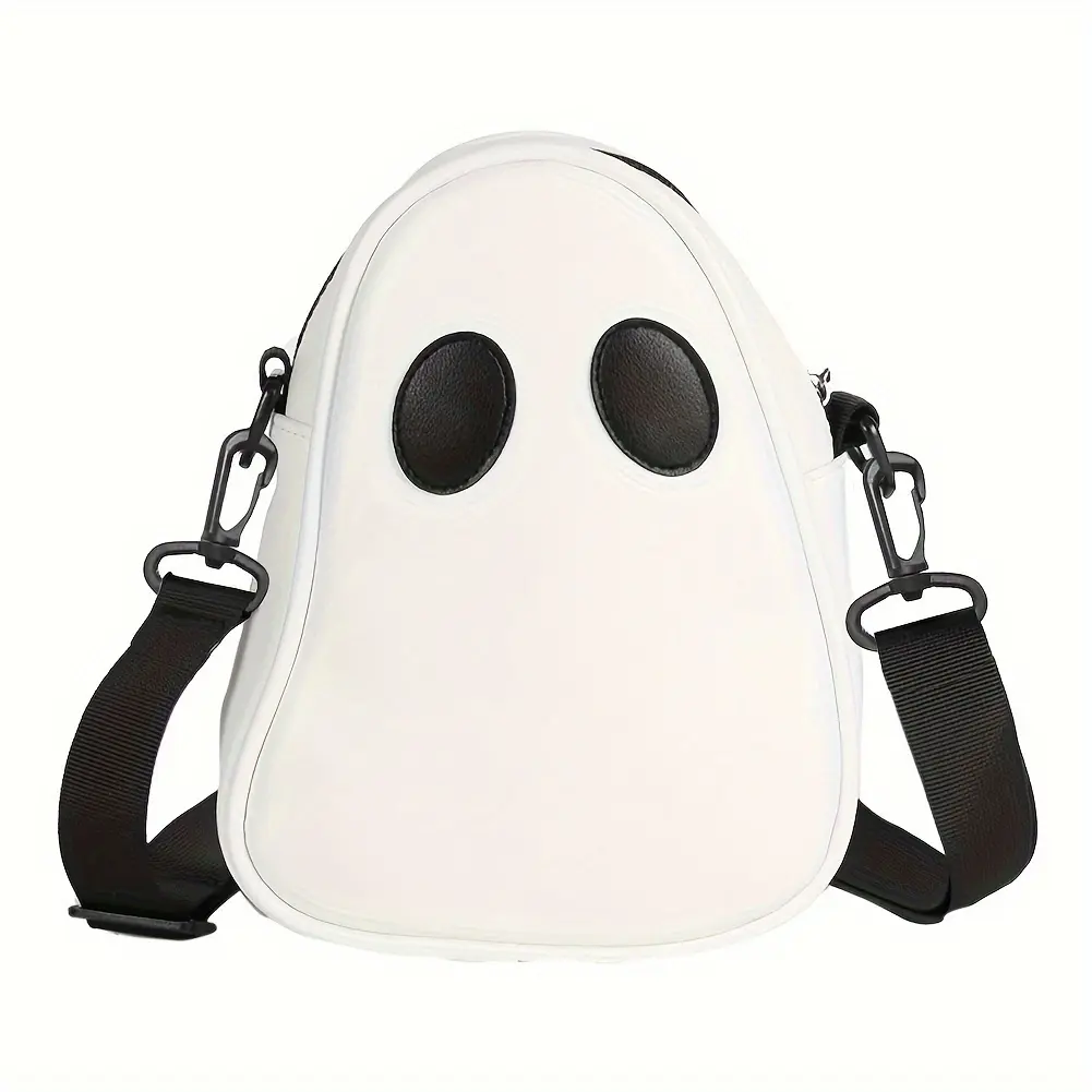 Adorable Halloween Pumpkin Wallet, Skull Crossbody Bag with Shoulder Strap - Trick or Treat Design in Black and White