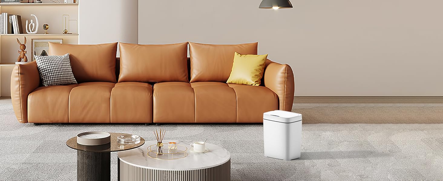 J.C 2 Pack 2.7 Gal Bathroom Trash Can with Lid, Automatic Trash Can Small Garbage Can Touchless, Slim Motion Sensor Waterproof Plastic Trash Bins for Bedroom Office Kitchen Toilet