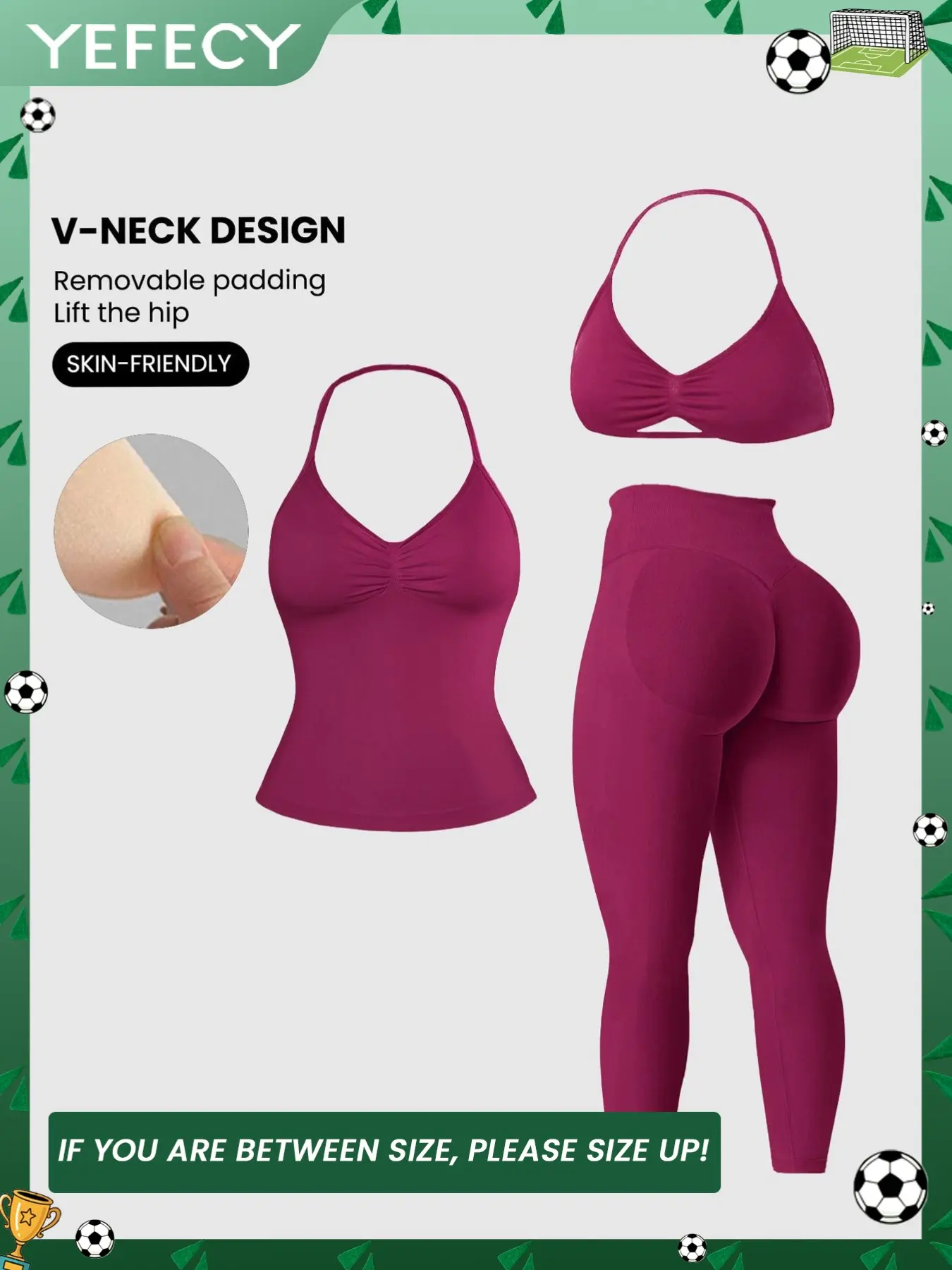 Women's Halter Top + Sports Bra + High Waist Tight Pants 3 Piece Set, Sportswear Set, Detachable Pads, Butt Lifting, Abdominal Support, Yoga Fitness Daily Wear, Exercise Clothing Set