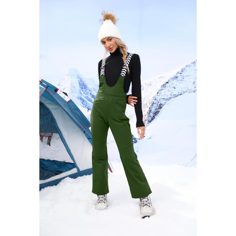 [Waterproof Snow Bib Overalls] Waterproof, Windproof Women's Insulated Snow Bib Overalls - Breathable Fabric, Pockets for Winter Outdoor Activities