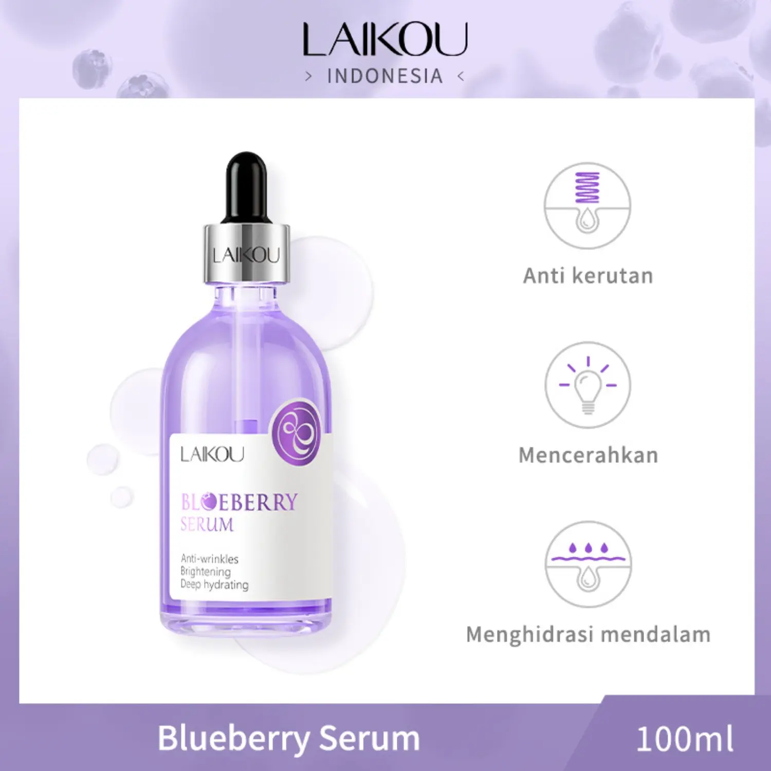 Blueberry Essence 100ML Hydrating Moisturizing Serum, Intensive Skin Care Formula, Ideal for Dry & Dehydrated Skin, Long-Lasting Hydration